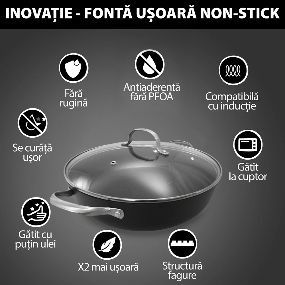 Cratiță fontă ușoară tip fagure