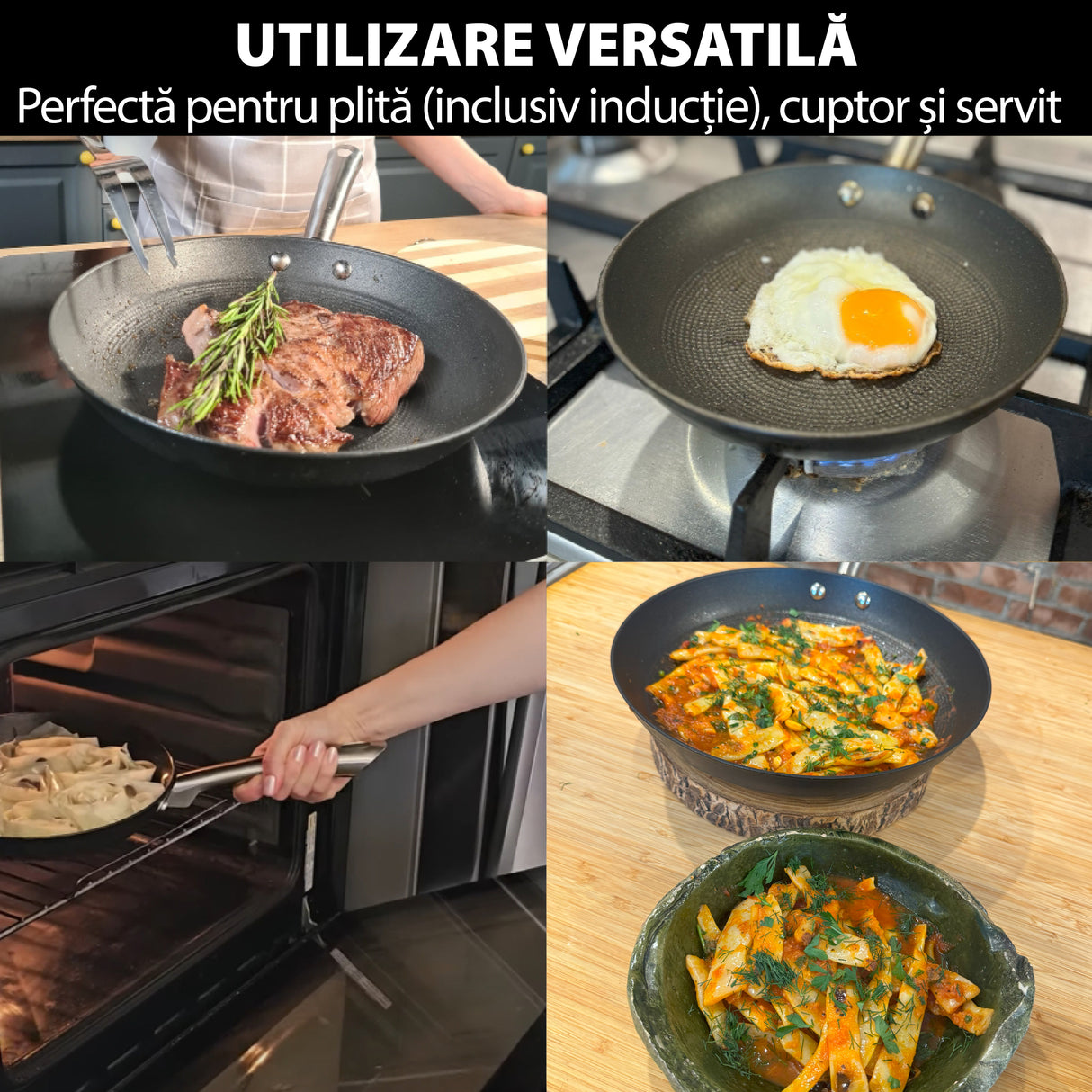 Tigaie fontă ușoară tip fagure