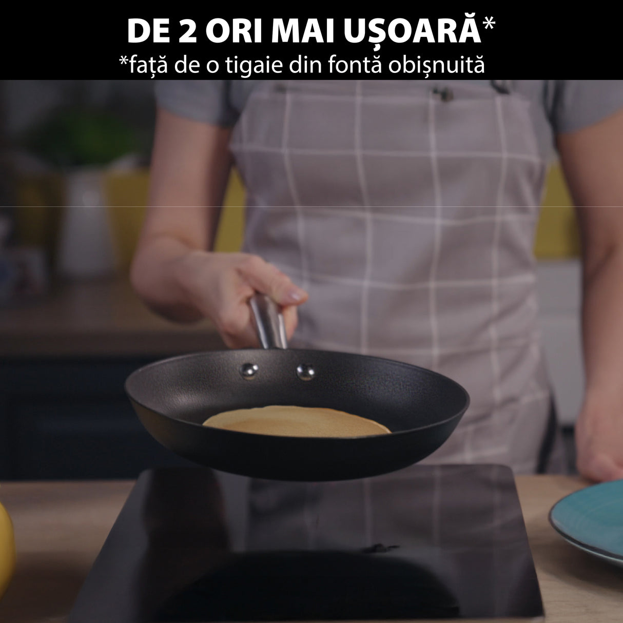 Pure lightweight cast iron frying pan