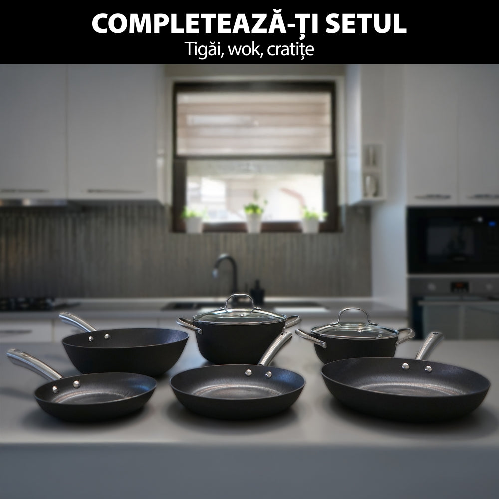 Wok fontă ușoară pură