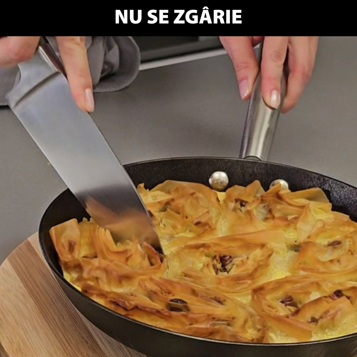 Leichte, eingebrannte Gusseisen Pfanne