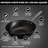 Wok fontă ușoară pură